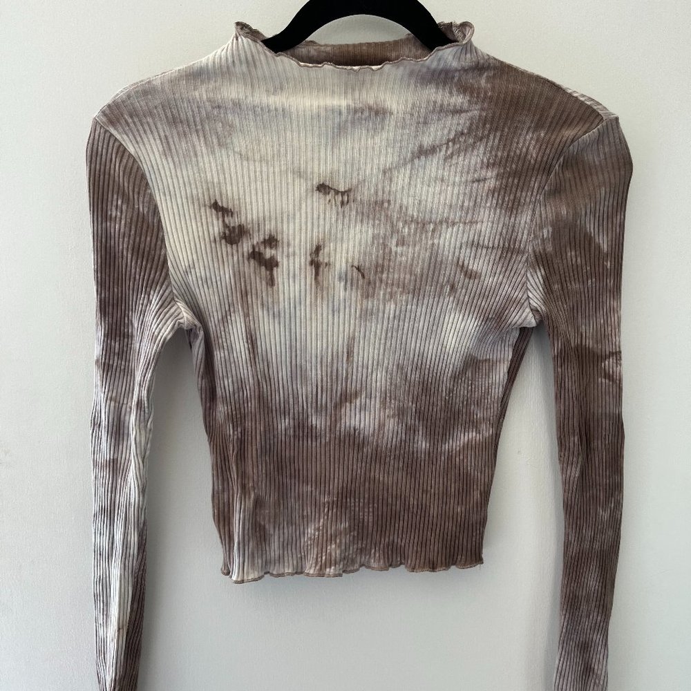 Cropped Tie-Dye Mock Neck